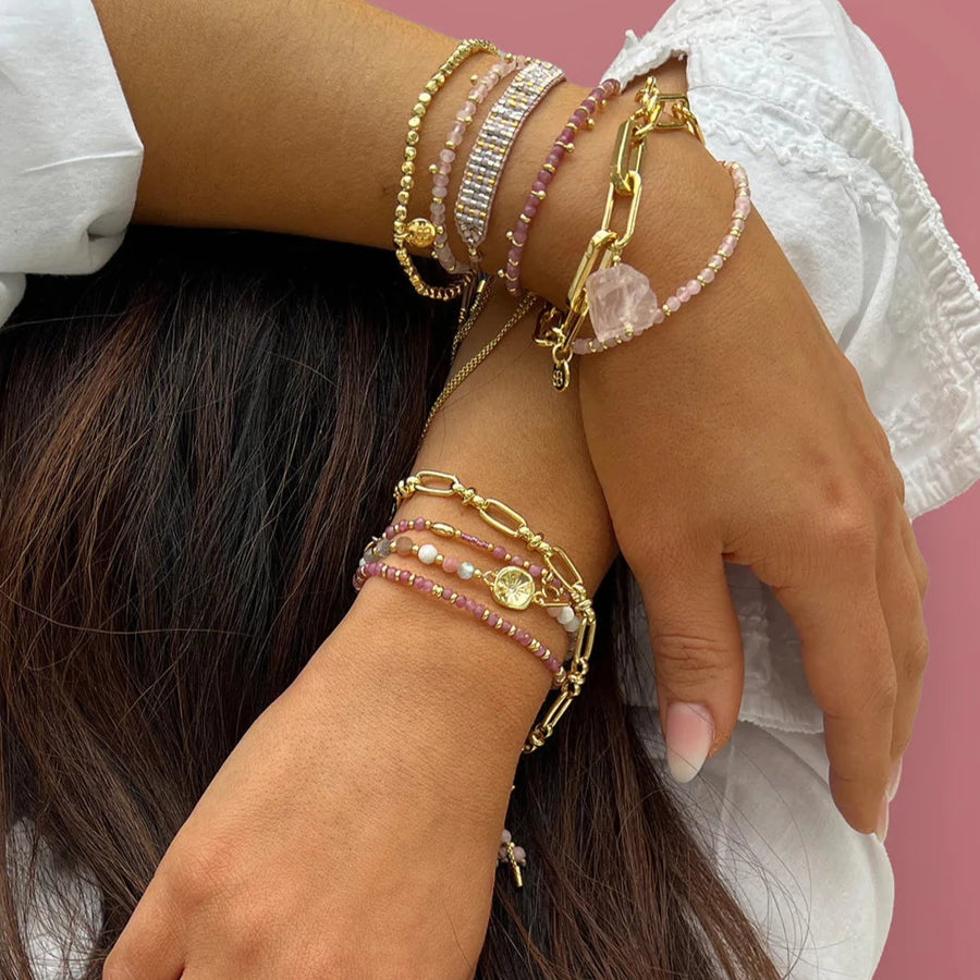 MYSTICAL PINK TOURMALINE GOLD BRACELET