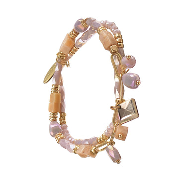 SWEET LILAC LUSTRE DOUBLE STRAND BRACELET