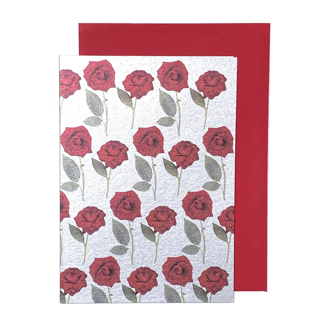 CARD | METALLIC RED ROSE