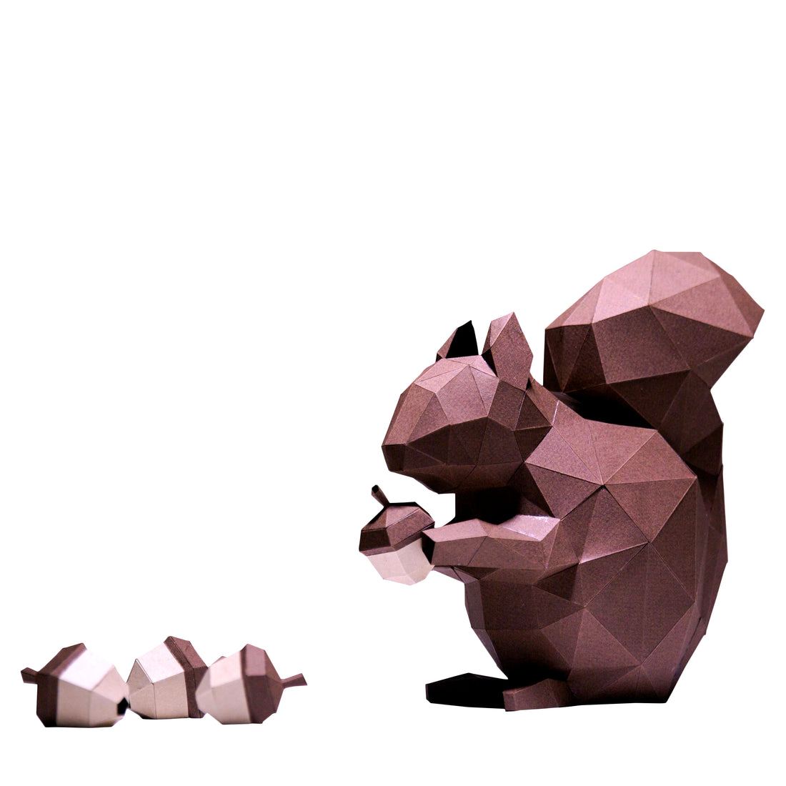 3D PAPERCRAFT MODEL ART DIY KIT | SQUIRREL WITH ACORNS