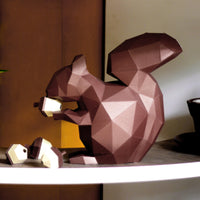 3D PAPERCRAFT MODEL ART DIY KIT | SQUIRREL WITH ACORNS