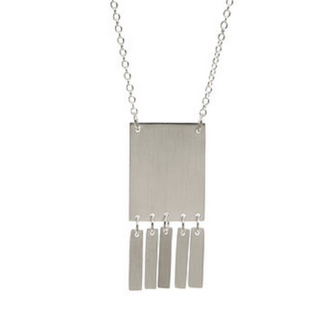 JUST TRADE SILVER FRINGE PENDANT NECKLACE