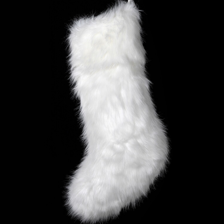 FAUX FUR STOCKING | WHITE