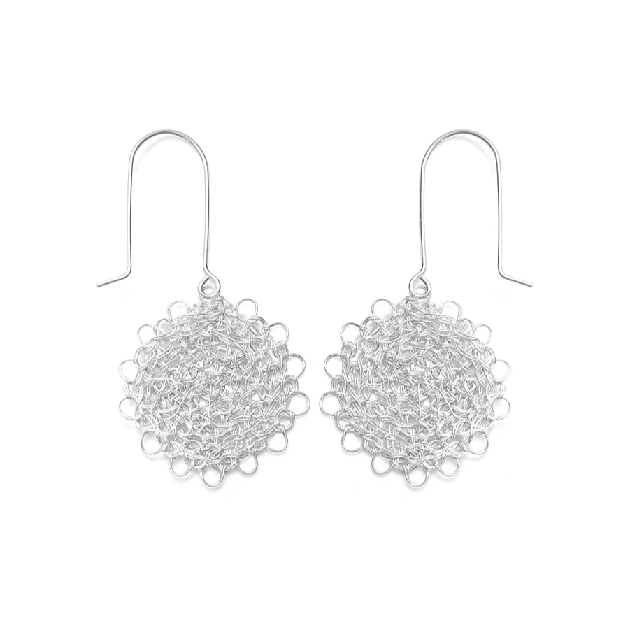 CROCHETED SILVER EARRINGS