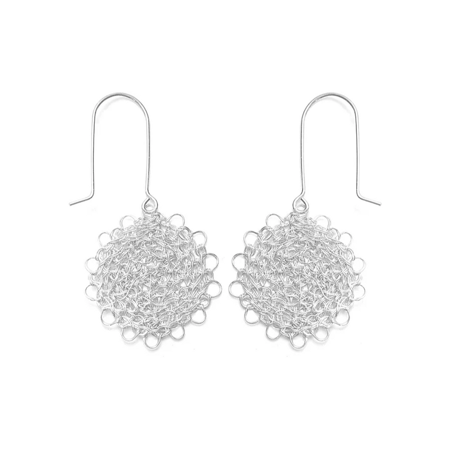 CROCHETED SILVER EARRINGS