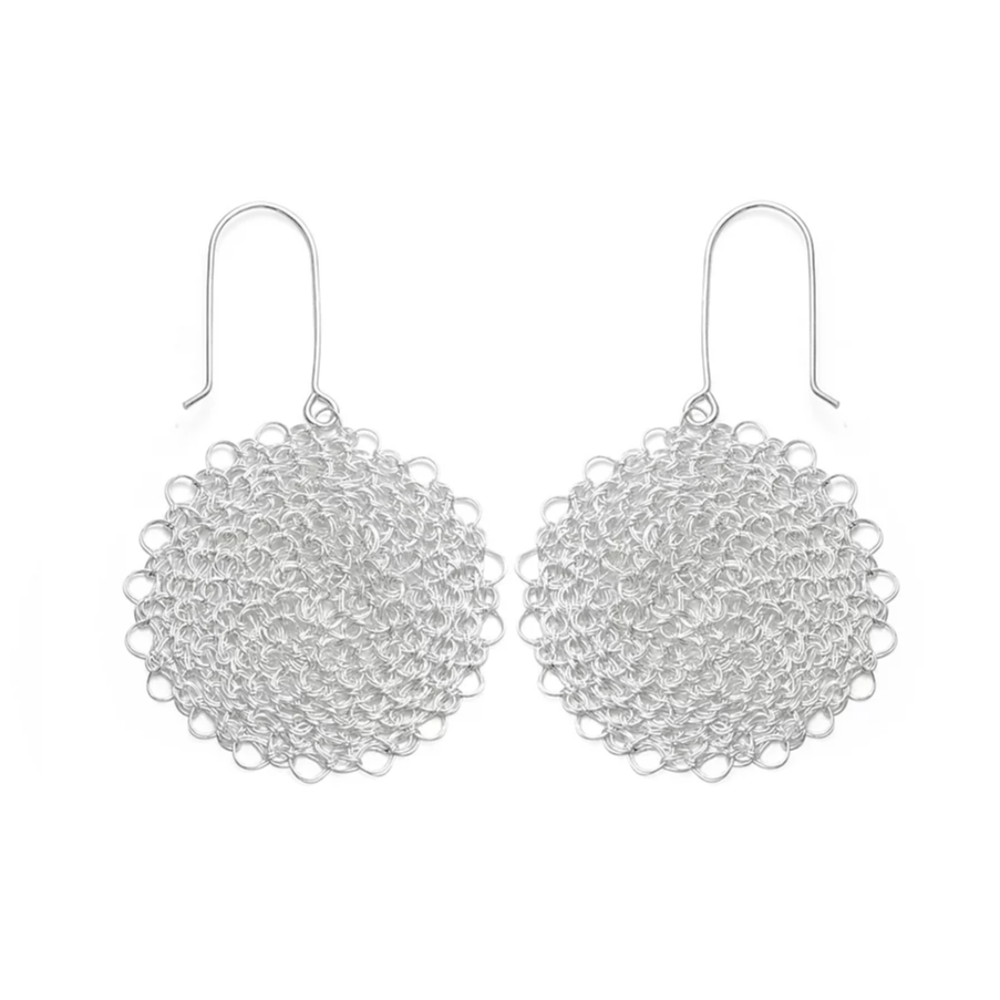 CROCHETED SILVER EARRINGS