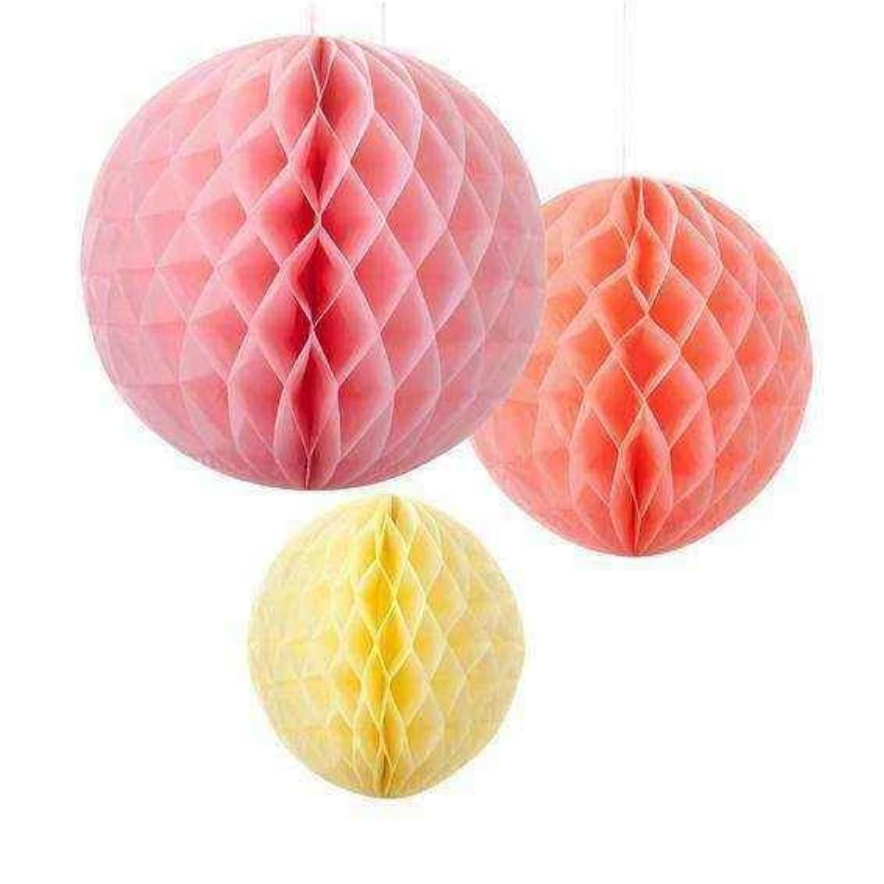 PAPER HONEYCOMB DECORATIONS | PACK 3