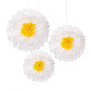 PAPER FLOWER DAISY POM POM DECORATIONS