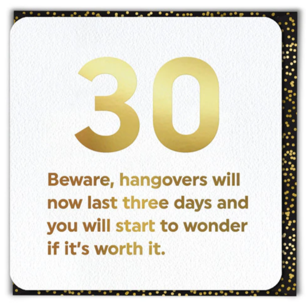 CARD | 30 HANGOVERS