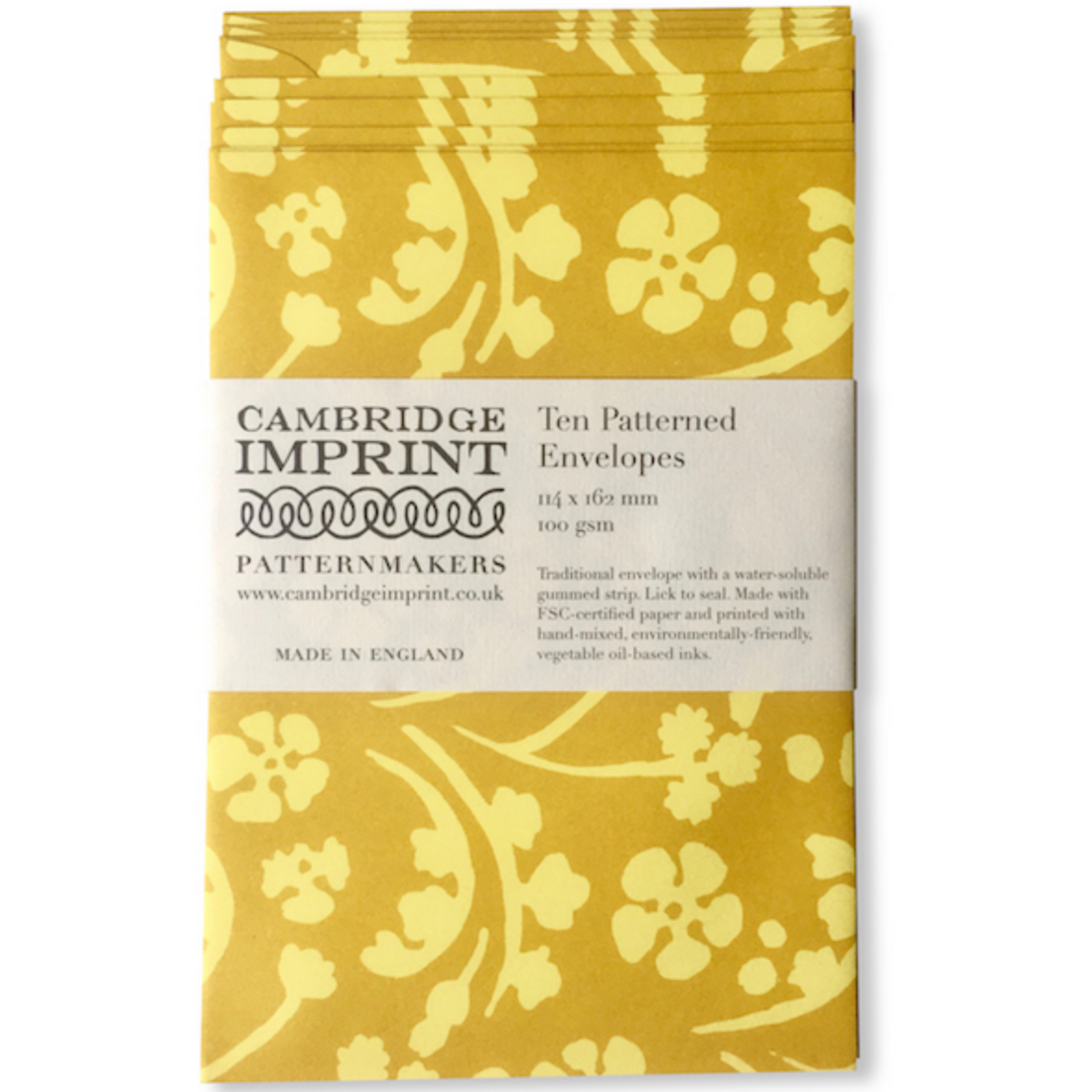 10 PATTERNED ENVELOPES | WILDFLOWERS YELLOW