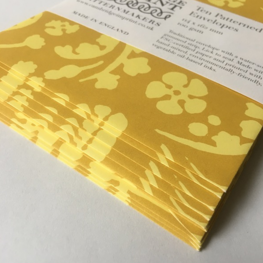 10 PATTERNED ENVELOPES | WILDFLOWERS YELLOW