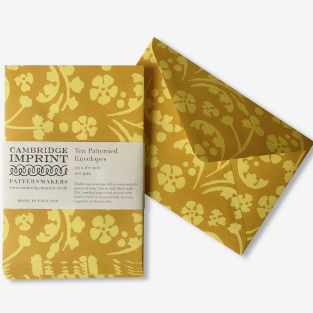 10 PATTERNED ENVELOPES | WILDFLOWERS YELLOW