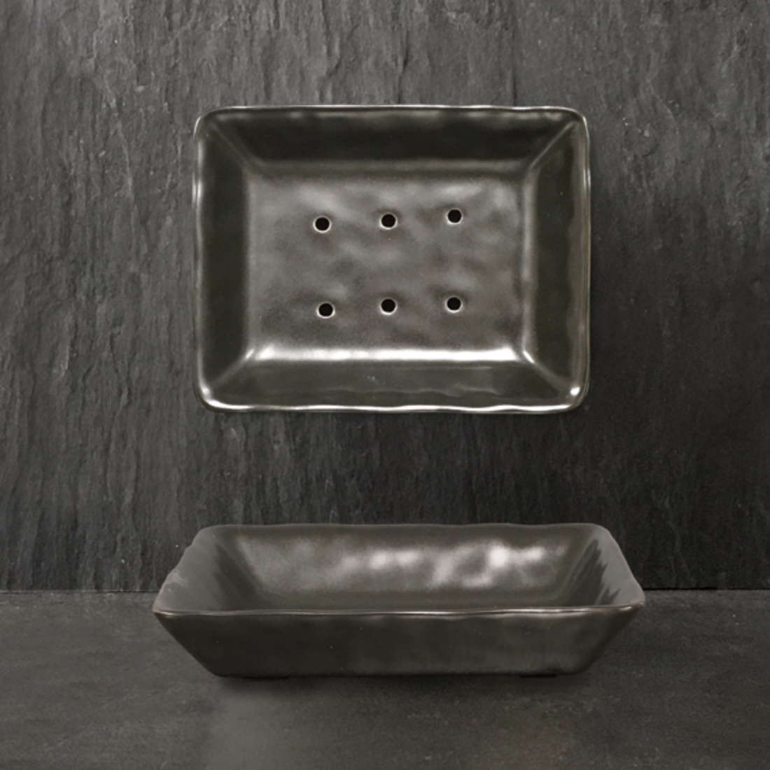 PORCELAIN SOAP DISH | BLACK