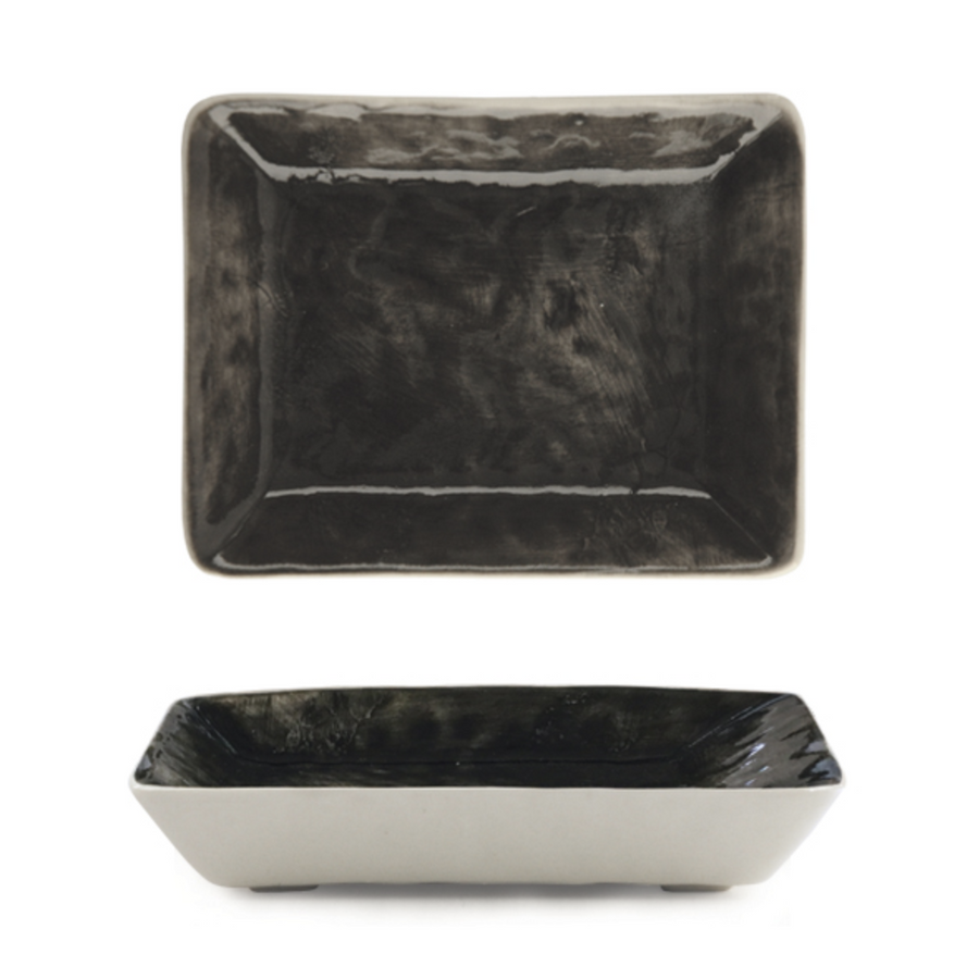 HAND PAINTED SOAP DISH | BLACK WASH