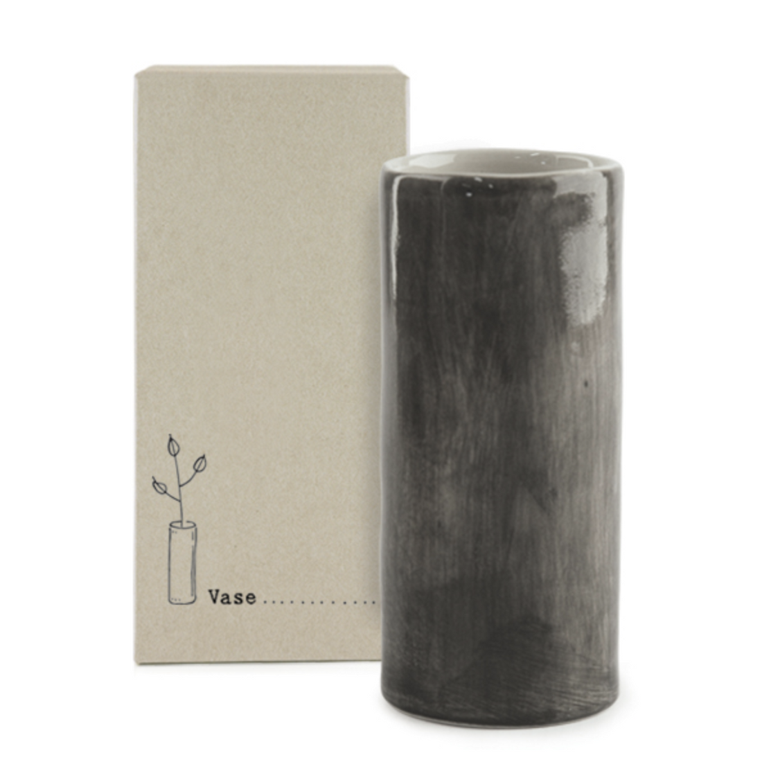 MEDIUM HANDPAINTED VASE | BLACK WASH