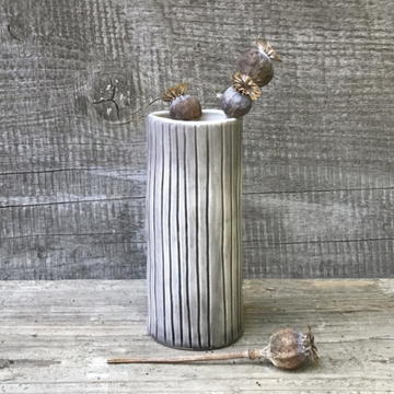 MEDIUM HANDPAINTED VASE | SCRATCHED LINES