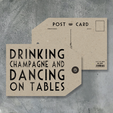 LABEL POSTCARD | DRINKING CHAMPAGNE