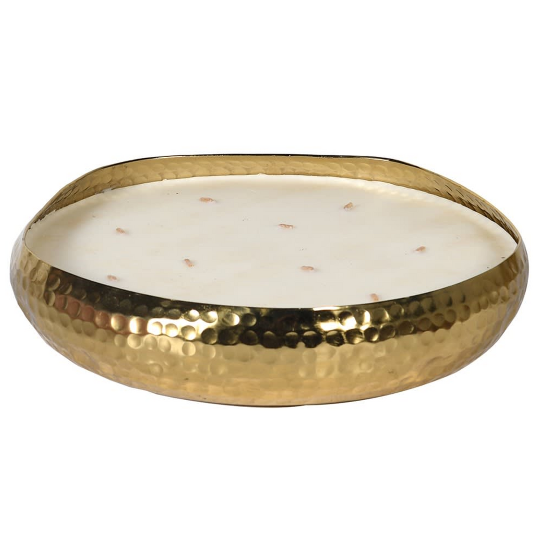 MEDIUM 10 WICK SCENTED CANDLE IN HAMMERED GOLD DISH | BALSAM FOREST