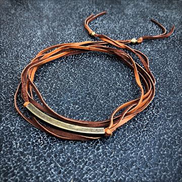 RUST LEATHER WRAP CHOKER