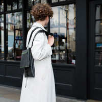 RUBBER INNER TUBE |  CROSS BODY BAG BLUE TRIM