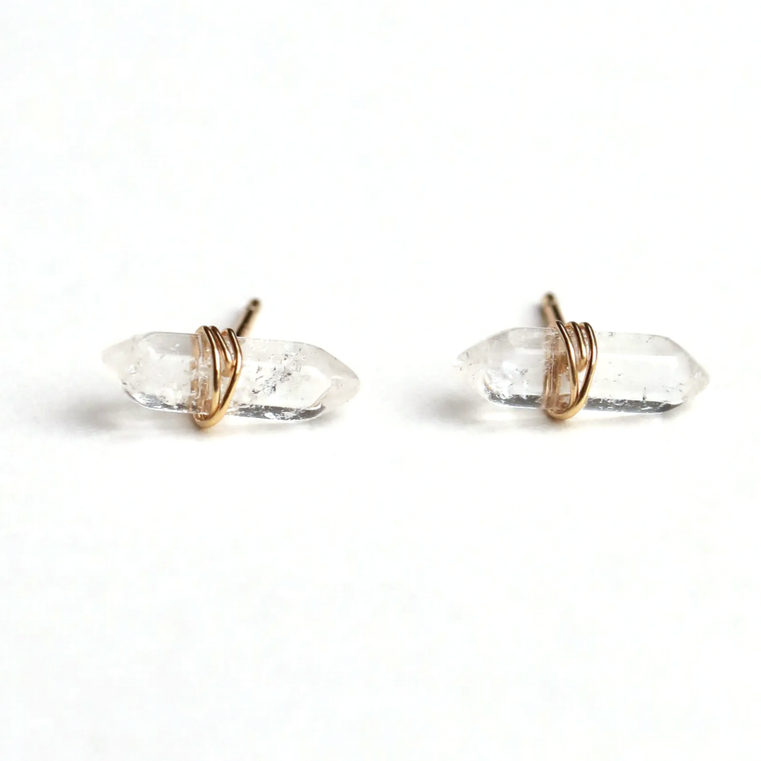 Clear quartz cheap earrings studs