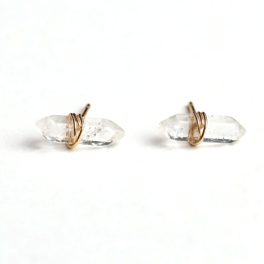 STUD EARRINGS | CLEAR QUARTZ