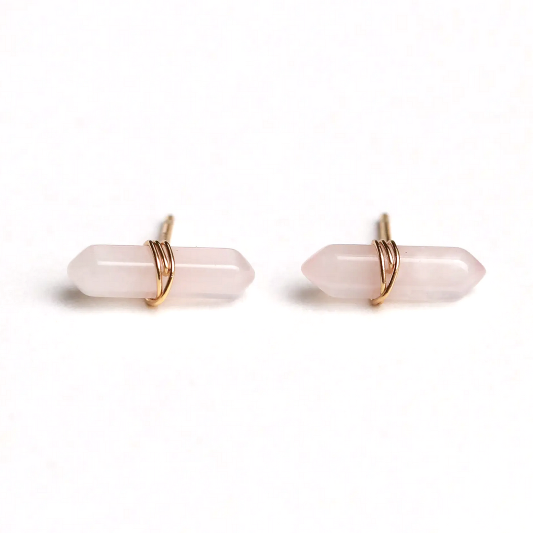 STUD EARRINGS | ROSE QUARTZ