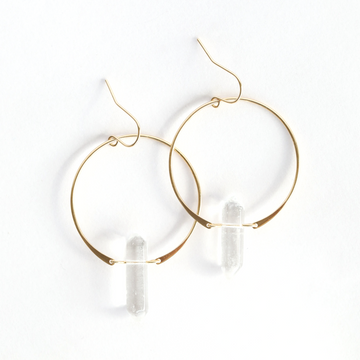 HOOP EARRINGS | CLEAR QUARTZ