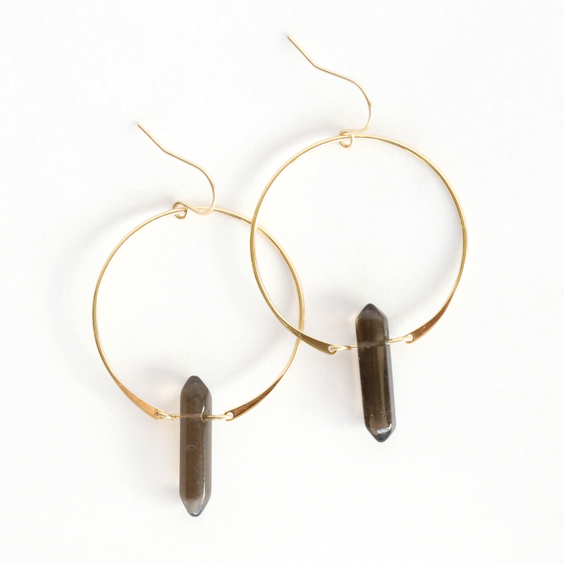 HOOP EARRINGS | SMOKEY QUARTZ