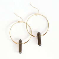 HOOP EARRINGS | SMOKEY QUARTZ