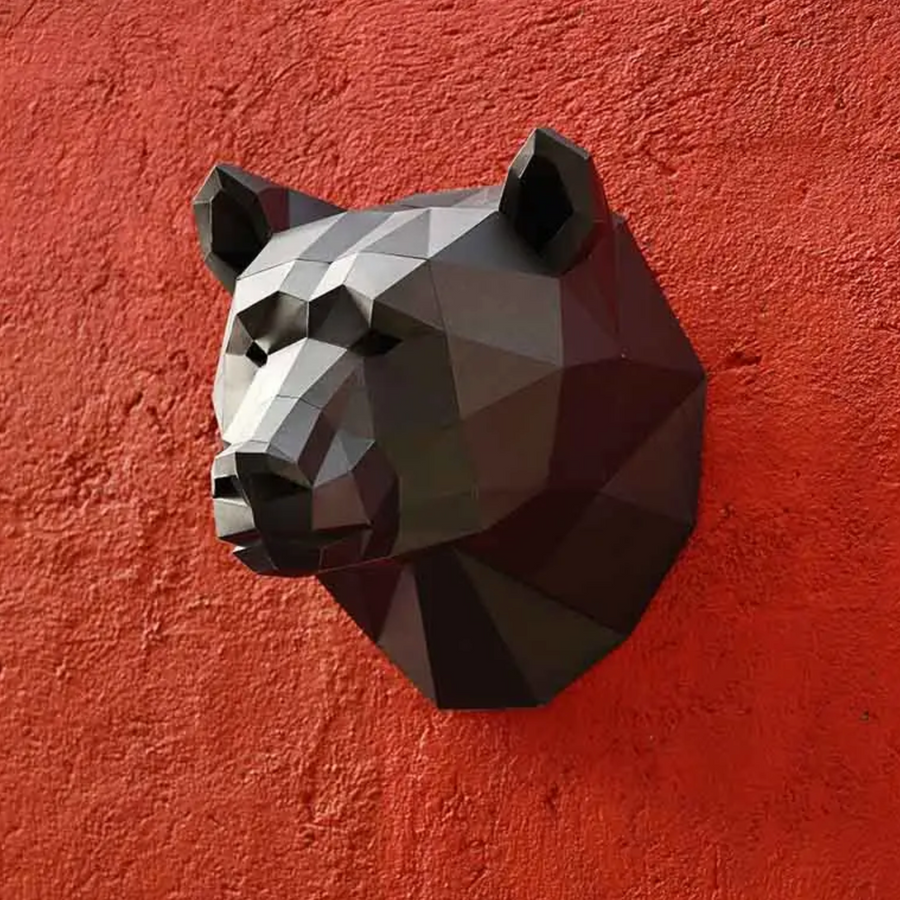 3D PAPERCRAFT WALL ART DIY KIT | BEAR HEAD