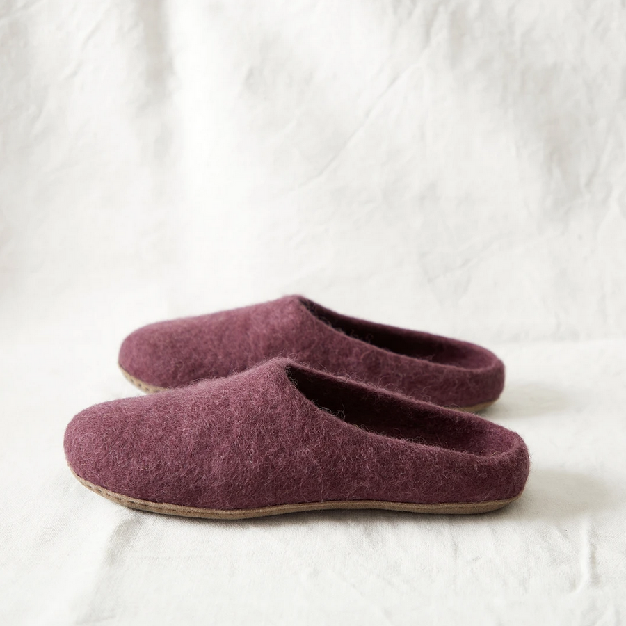 Purple online mule slippers