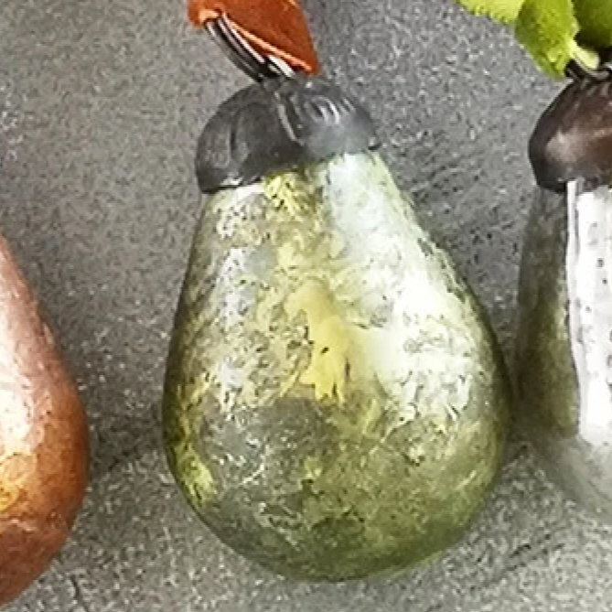 SMALL GLASS PEAR DECORATIONS