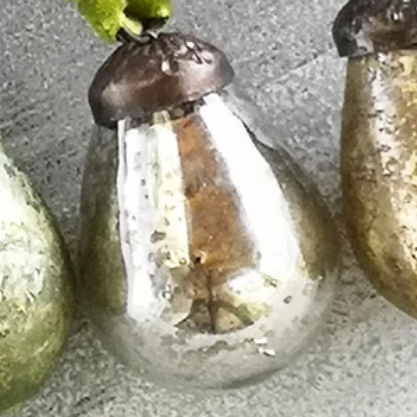 SMALL GLASS PEAR DECORATIONS