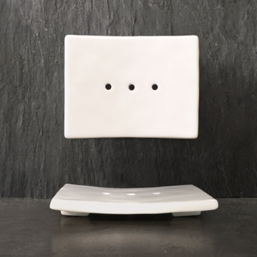 WHITE PORCELAIN SOAP STAND DISH