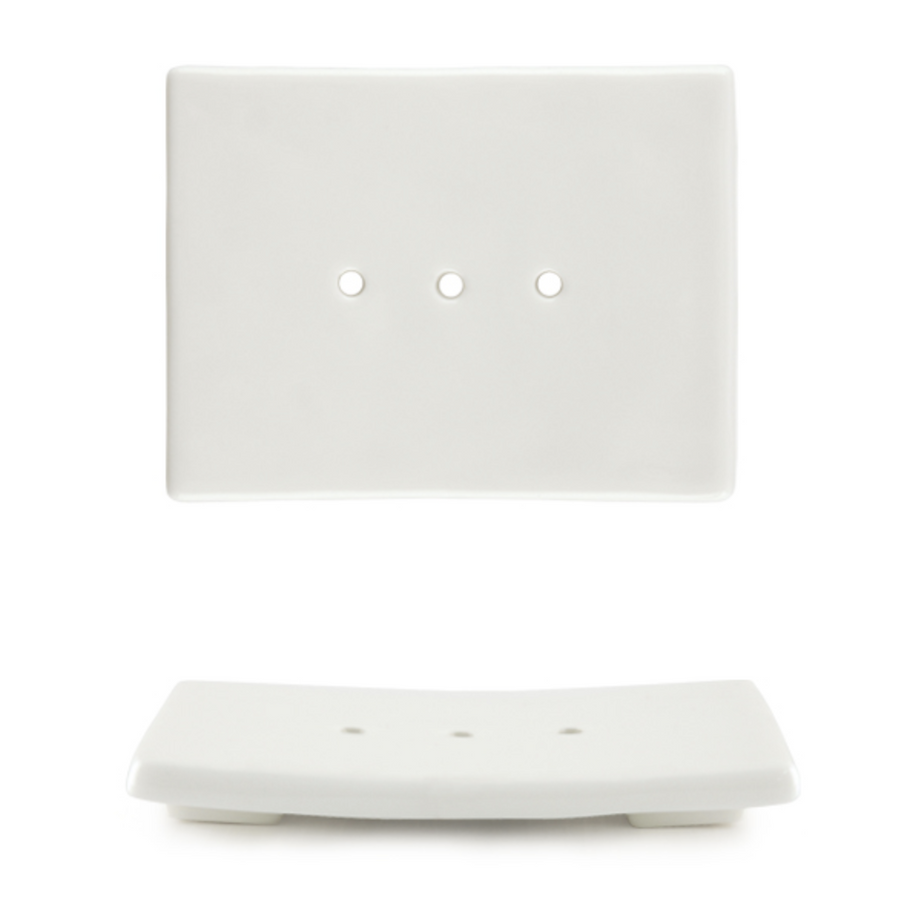 WHITE PORCELAIN SOAP STAND DISH