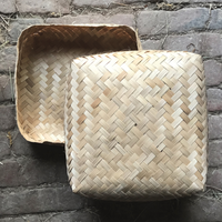 WOVEN SQUARE CONTAINER BOX BASKET