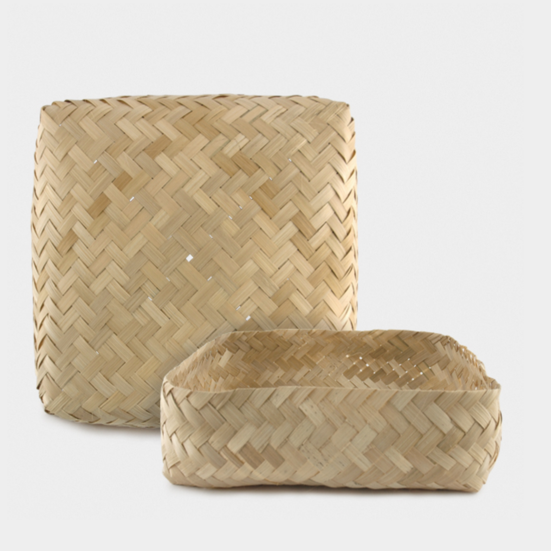 WOVEN SQUARE CONTAINER BOX BASKET