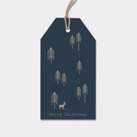 BLUE FIR TREES & STAG GIFT TAGS | PACK 6