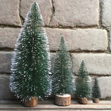 FROSTED GREEN BRUSH TREES | 4 SIZES