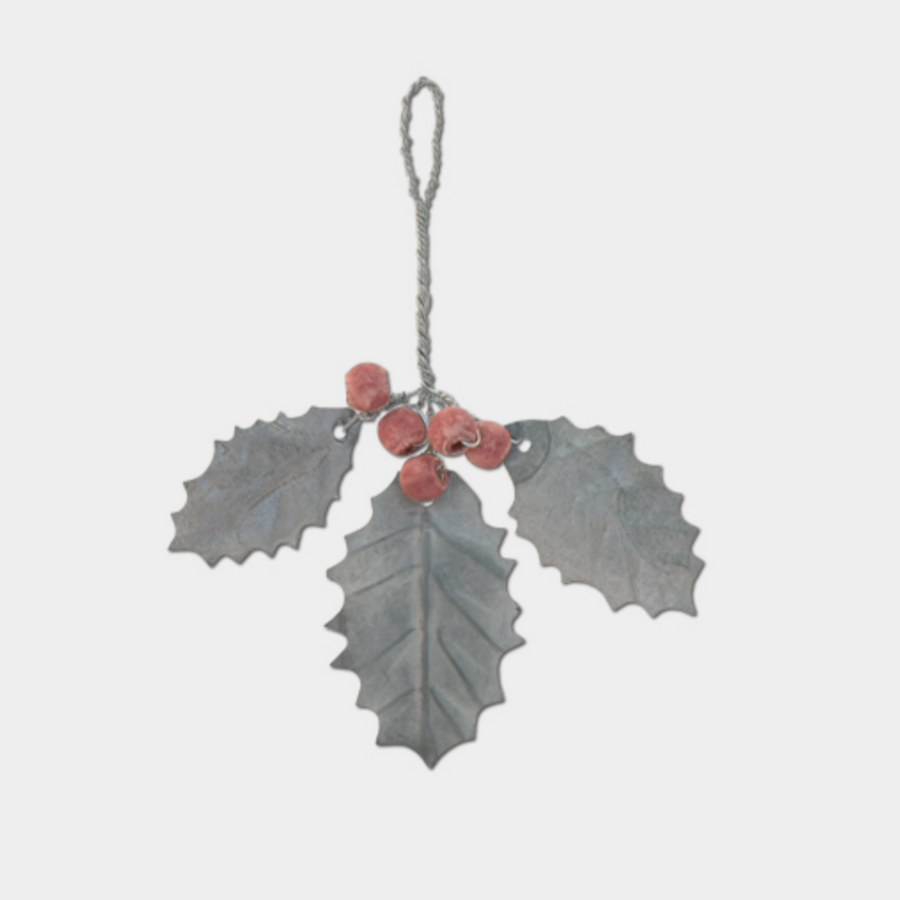ZINC METAL HOLLY SPRIG