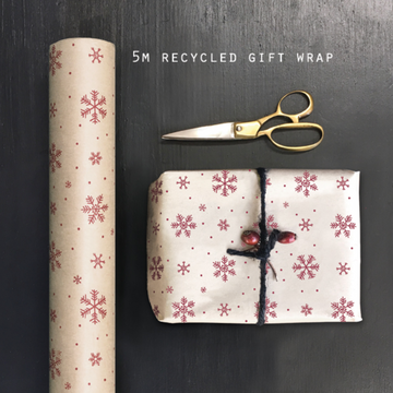 5M KRAFT WRAP | SNOWFLAKES