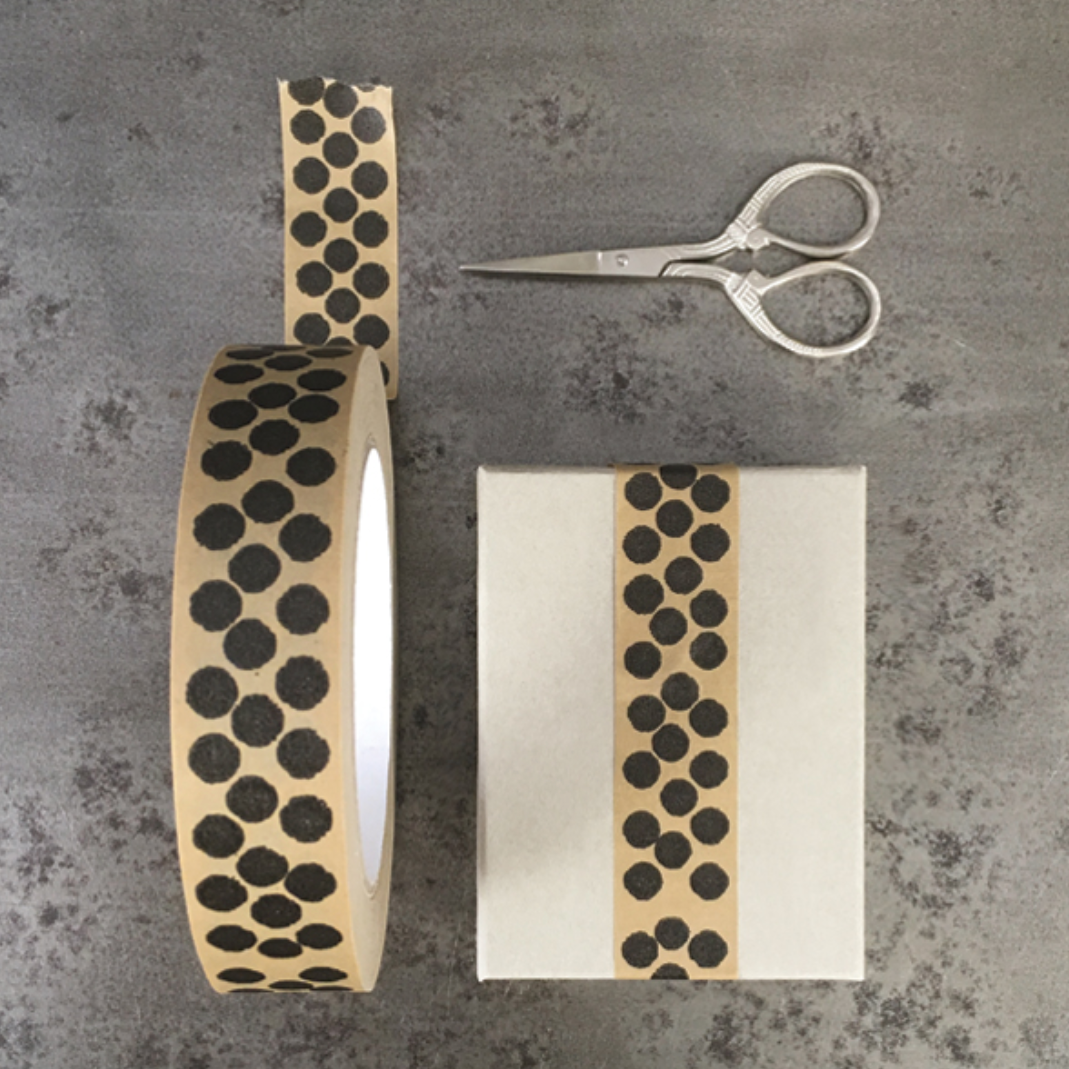50M BROWN PAPER TAPE | BLACK DOTS