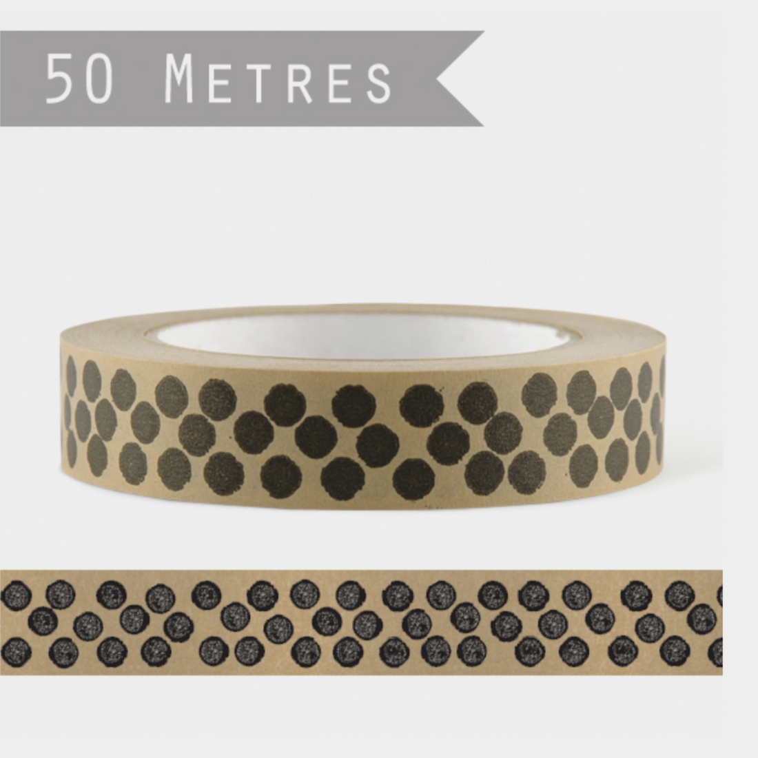 50M BROWN PAPER TAPE | BLACK DOTS
