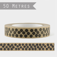 50M BROWN PAPER TAPE | BLACK DOTS