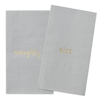 NAUGHTY OR NICE GREY NAPKINS | PACK 20