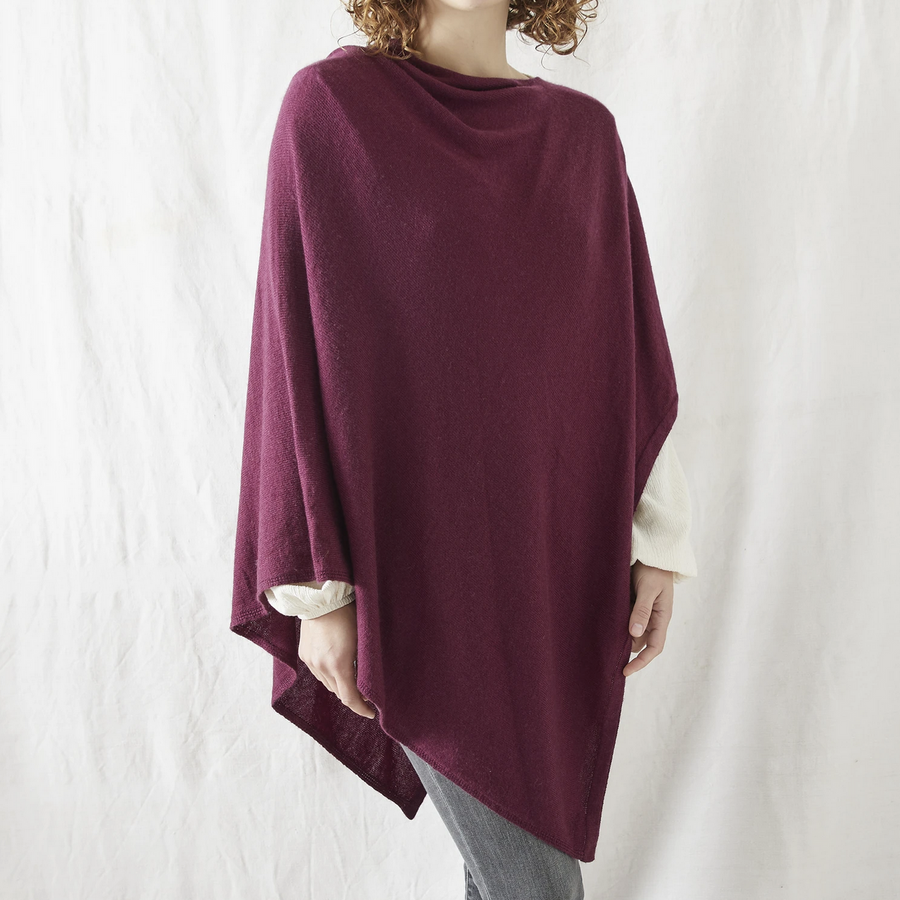 RISI LUXURY SOFT FINE KNIT MERINO COWL PONCHO