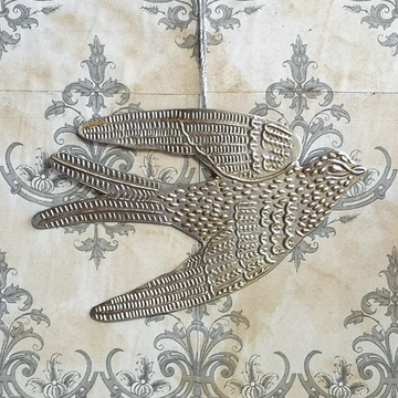 SMALL EMBOSSED SILVER DOVE