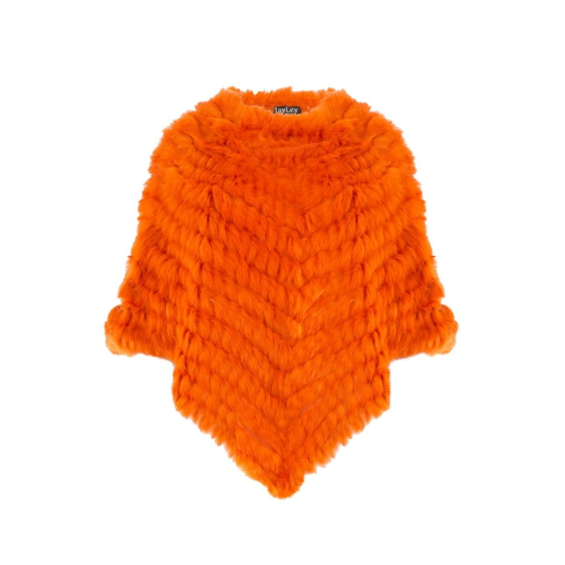 CONEY FUR PONCHO | ORANGE
