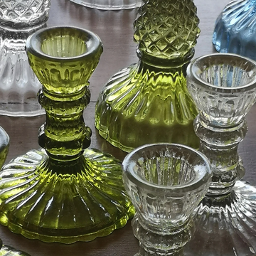 GLASS CANDLE HOLDER LEELA | MOSS